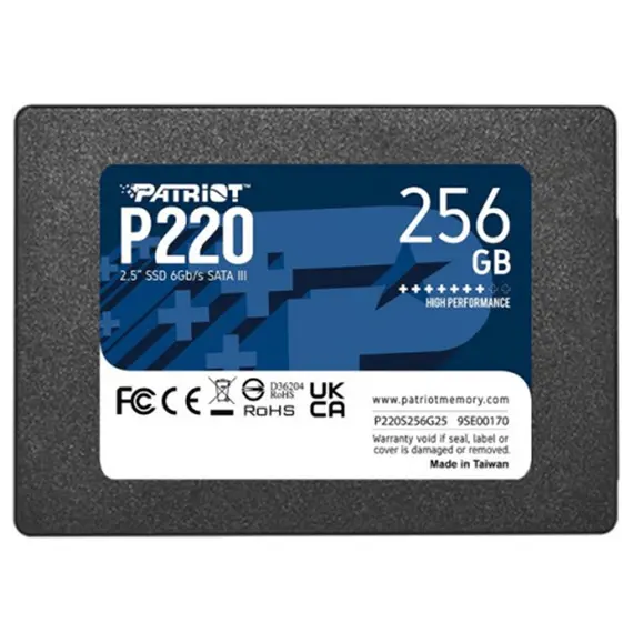 მყარი დისკი Patriot P220 256GB SSD SATA 3 2.5"- P220S256G25  - Primestore.ge