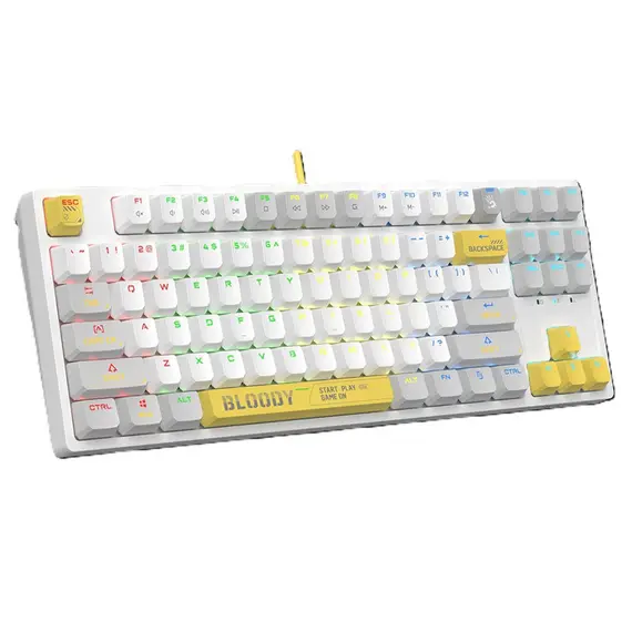 კლავიატურა A4Tech Bloody S87 RGB Mechanical Red Plus Switch Keyboard Energy White , 3 image - Primestore.ge