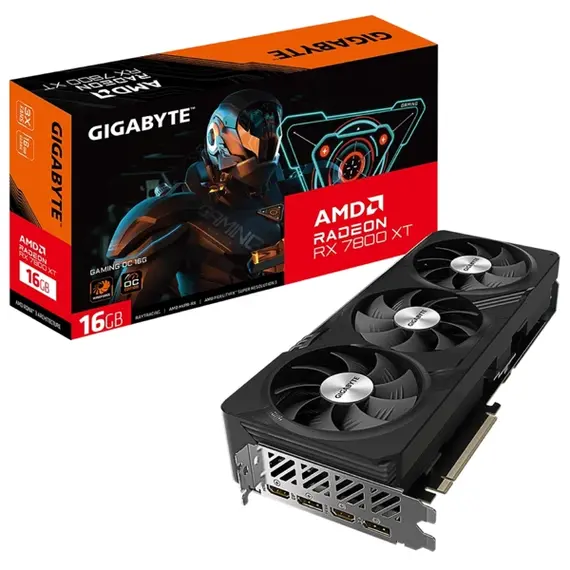 Video Card Gigabyte Radeon RX7800 XT GAMING OC 16G 16GB 256-Bit GDDR6 - GV-R78XTGAMING OC-16GD