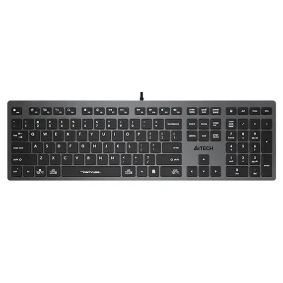 კლავიატურა A4tech Fstyler FX50 Low Profile Scissor Switch Keyboard EN/RU Grey  - Primestore.ge