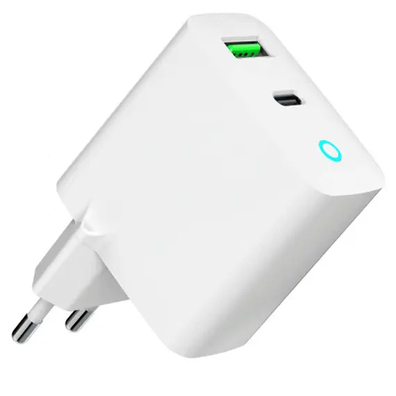 ადაპტერი Gembird TA-UC-PDQC20L-W-01 2-port 20W USB Fast Charger LED White  - Primestore.ge