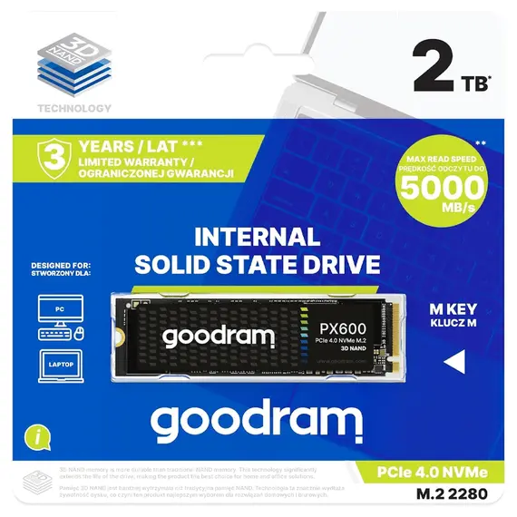 მყარი დისკი SSD GOODRAM PX600 2000GB PCIe 4x4 M.2 2280 , 3 image - Primestore.ge