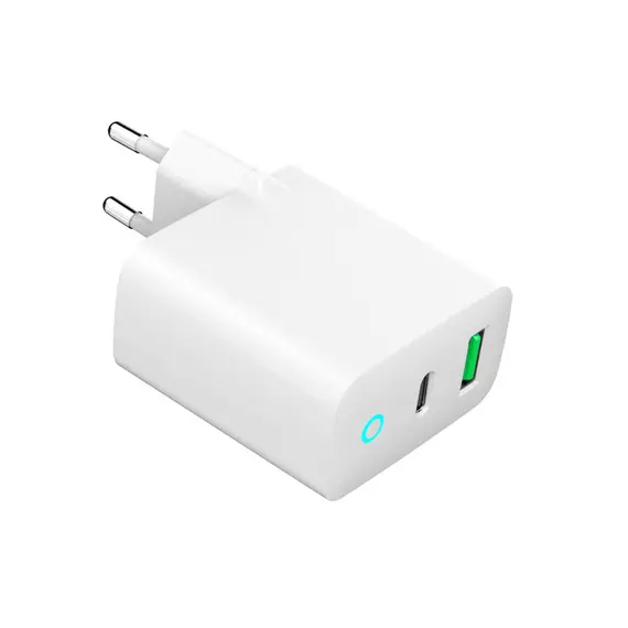 ადაპტერი Gembird TA-UC-PDQC20L-W-01 2-port 20W USB Fast Charger LED White , 2 image - Primestore.ge