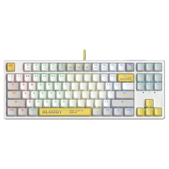 კლავიატურა A4Tech Bloody S87 RGB Mechanical Red Plus Switch Keyboard Energy White  - Primestore.ge