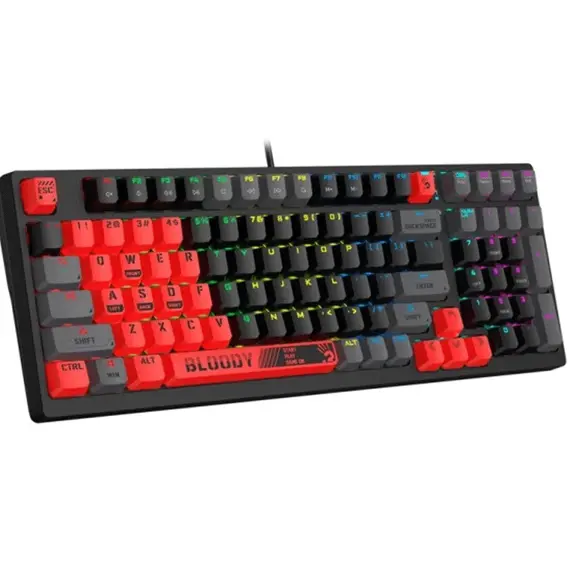 კლავიატურა A4tech Bloody S98 RGB Mechanical Gaming Keyboard Red Switch US Layout Sports Red , 2 image - Primestore.ge
