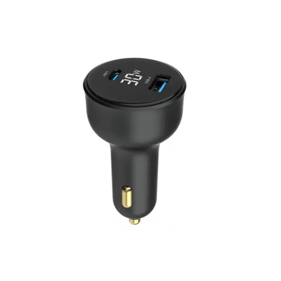 მანქანის დამტენი Gembird TA-UC-AC2PD30LCD-CAR-01 2-port USB CarFast Charger USB-C PD LCD 30W Black , 3 image - Primestore.ge