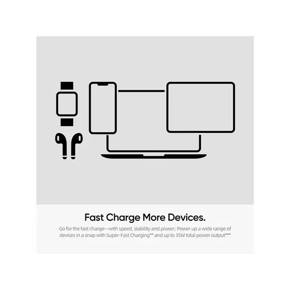 დამტენი Arzopa C35 GaN Power Adapter USB/USB-C 35W , 5 image - Primestore.ge