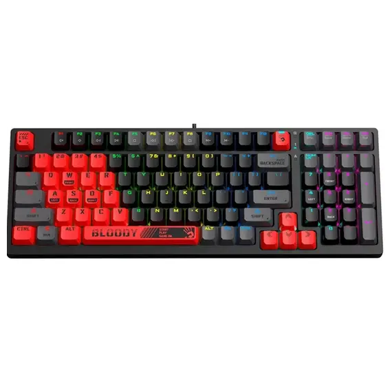კლავიატურა A4tech Bloody S98 RGB Mechanical Gaming Keyboard Red Switch US Layout Sports Red  - Primestore.ge