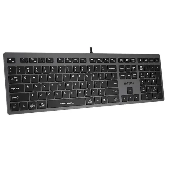 კლავიატურა A4tech Fstyler FX50 Low Profile Scissor Switch Keyboard EN/RU Grey , 2 image - Primestore.ge