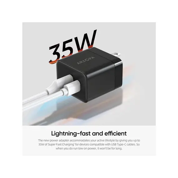 დამტენი Arzopa C35 GaN Power Adapter USB/USB-C 35W , 3 image - Primestore.ge