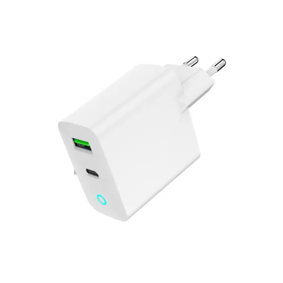 ადაპტერი Gembird TA-UC-PDQC20L-W-01 2-port 20W USB Fast Charger LED White , 4 image - Primestore.ge