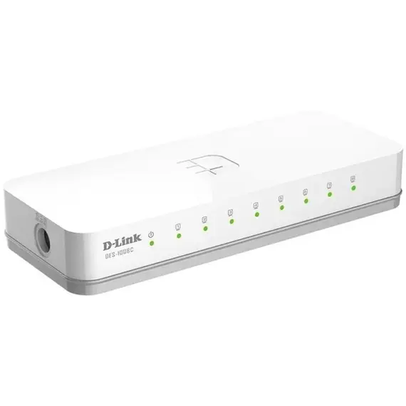 სვიჩი D-Link DES-1008C/B1A, 8-Port, Switch, White  - Primestore.ge