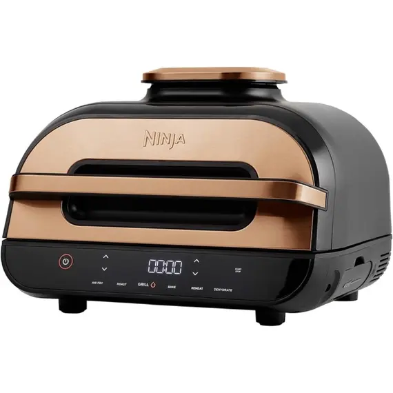 აეროგრილი Ninja AG551EUCP Foodi Max Health, 2460W, 3.8L, Grill And Air Fryer, Gold/Black , 2 image - Primestore.ge