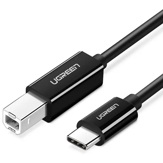პრინტერის კაბელი UGREEN US241 (80811), USB-C Male To USB-B 2.0 Male, Printer Cable, 1M, Black  - Primestore.ge