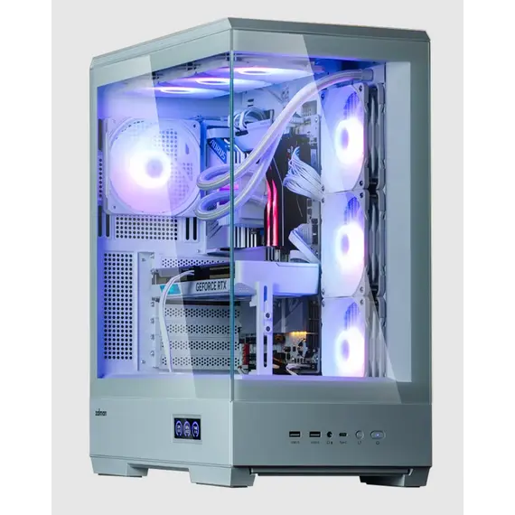 Computer case Zalman PC case P50 DS without PSU, 2xUSB3.0, 1xUSBType-C, 4x120mm ARGB, VGA 435 mm, LCS ready, TG Side Panel, ATX, white, 2 image