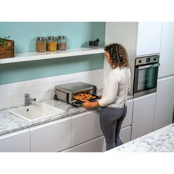 ელექტრო ღუმელი Ninja SP101EU, 2400W, 8in1 Flip Mini Oven, Black/Silver , 5 image - Primestore.ge