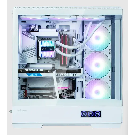 Computer case Zalman PC case P50 DS without PSU, 2xUSB3.0, 1xUSBType-C, 4x120mm ARGB, VGA 435 mm, LCS ready, TG Side Panel, ATX, white, 3 image