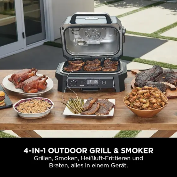 Ninja OG850EU Woodfire Pro XL, 1700W, Outdoor Grill, Black/Silver, 4 image