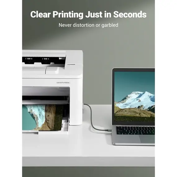 პრინტერის კაბელი UGREEN 90817, USB-A To USB-B, Printer Cable, 3m, Green , 5 image - Primestore.ge