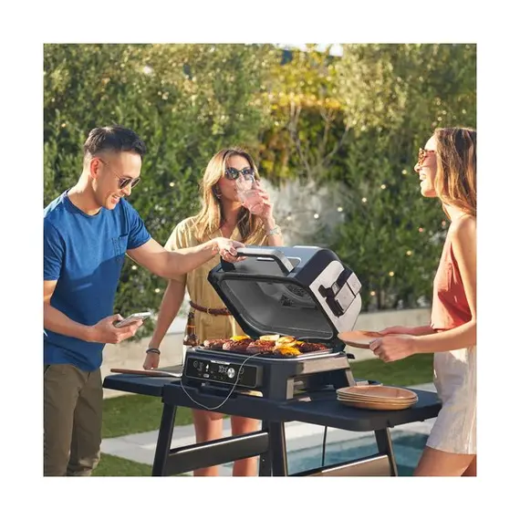 გრილი Ninja OG901EU Woodfire Pro Connect XL, 1700W, Outdoor Grill, Black/Blue , 6 image - Primestore.ge