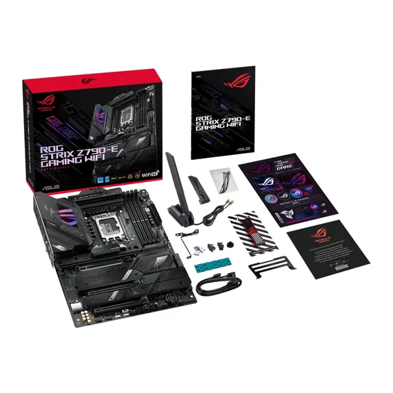 დედა დაფა ASUS ROG STRIX Z790-E GAMING WIFI s1700 Z790 4xDDR5 M.2 HDMI DP Wi-Fi BT ATX , 4 image - Primestore.ge