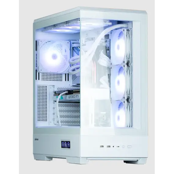 Computer case Zalman PC case P50 DS without PSU, 2xUSB3.0, 1xUSBType-C, 4x120mm ARGB, VGA 435 mm, LCS ready, TG Side Panel, ATX, white