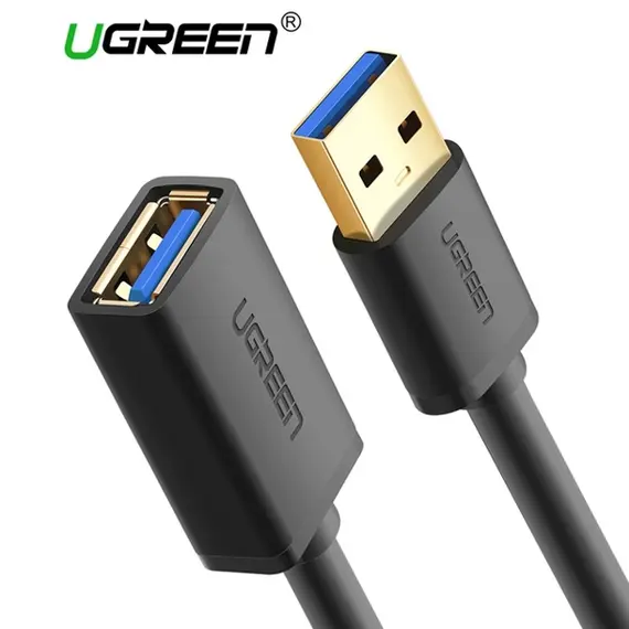 USB დამაგრძელებელი Ugreen US129 (30126) USB 3.0 A male to female flat cable Black 1.5M Extension Cable  - Primestore.ge