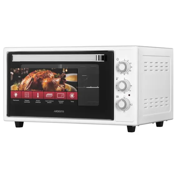 ელექტრო ღუმელი Ardesto MEO-F48W, 1600W, 48L, Electric oven, White , 2 image - Primestore.ge