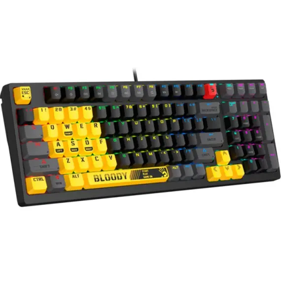 კლავიატურა A4tech Bloody S98 RGB Mechanical Gaming Keyboard Red Switch US Layout Sports Lime , 2 image - Primestore.ge