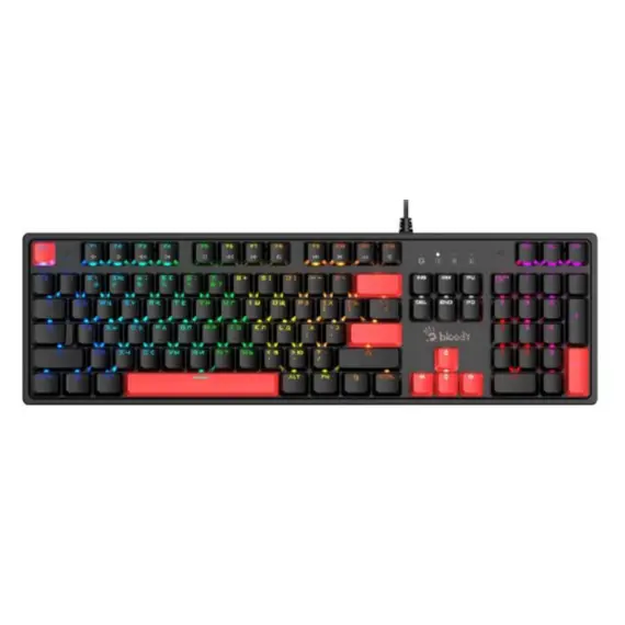 კლავიატურა A4tech Bloody S510R RGB Mechanical Gaming Keyboard US Layout Fire Black (Red Switch)  - Primestore.ge