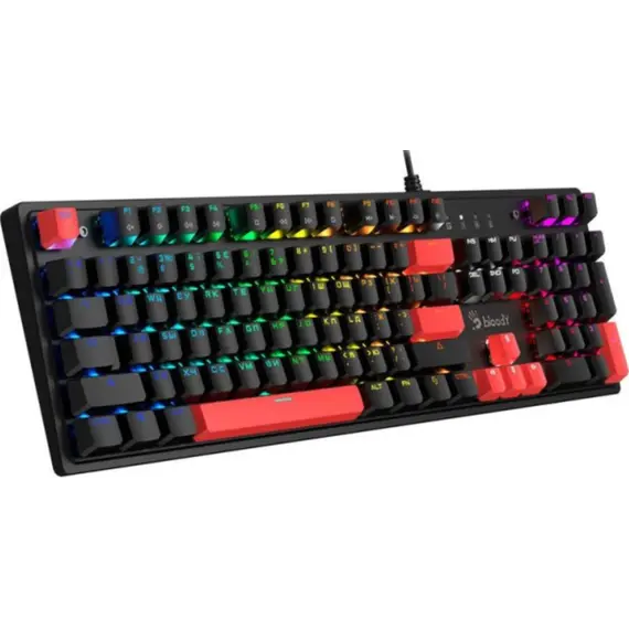 კლავიატურა A4tech Bloody S510R RGB Mechanical Gaming Keyboard Blue Switch US Layout Fire Black , 2 image - Primestore.ge