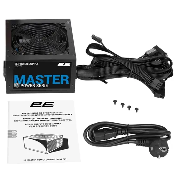კვების ბლოკი 2E 2E-MP650-120APFC MASTER, 650W, 80 Plus, Power Supply, Black , 4 image - Primestore.ge
