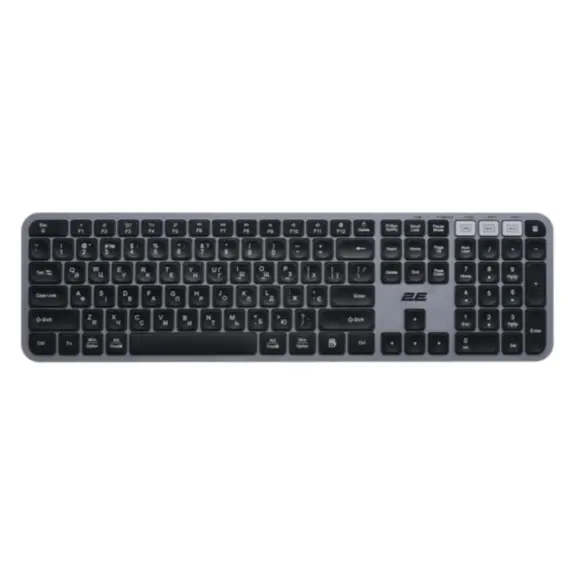 კლავიატურა 2E Keyboard membrane KS240 110key, WL/BT, EN/UK, grey-black  - Primestore.ge
