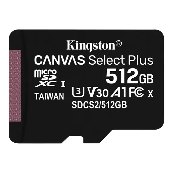 მეხსიერების ბარათი Kingston SDCS2/512GBSP, 512GB, SDXC, UHS-I, U3, Black  - Primestore.ge