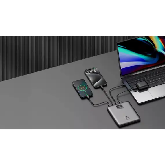 პორტატული დამტენი Canyon CNE-CPB2008DG, 20000mAh, USB-C, USB-A, Power Bank, Gray , 4 image - Primestore.ge