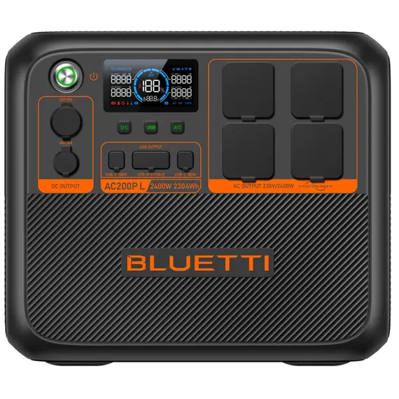 ელექტრო სადგური Bluetti AC200PL, 2304Wh, USB-C, USB-A, Expandable Power Station, Black  - Primestore.ge