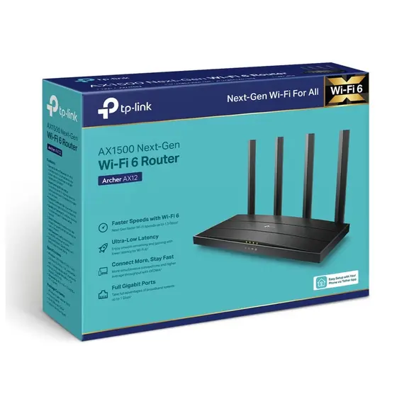 Wi-Fi როუტერი TP-Link AX1500 Gigabit Wi-Fi 6 Router Black , 5 image - Primestore.ge