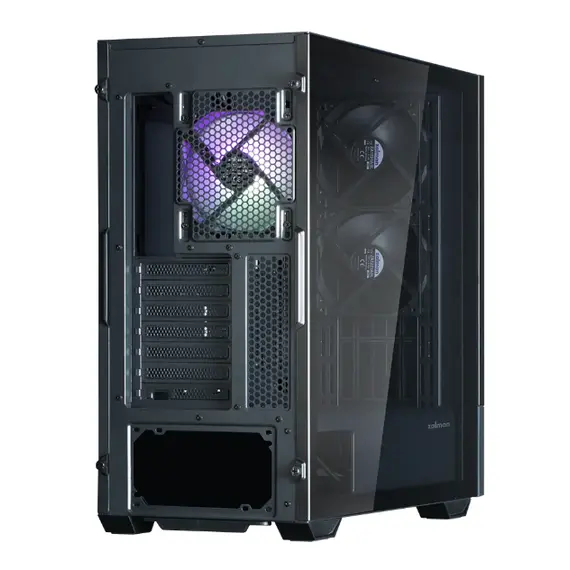 Computer case Zalman Computer case Z10 DS, without PSU, 2xUSB3.0, 1xUSB Type-C, 2x120mm, 1x120mm ARGB, TG Side Panel, ATX, Monitor, balck, 2 image