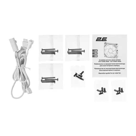 ქულერი 2E 2E-ACF120MW-ARGB, ARGB, 120mm, 2000Rpm, Cooler, White , 4 image - Primestore.ge