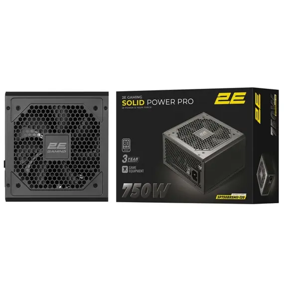 კვების ბლოკი 2E 2E-SP750BRSMII-120 SOLID Power Pro, 750W, 80 Plus Bronze, Power Supply, Black , 2 image - Primestore.ge