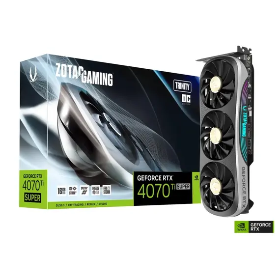 Video card ZOTAC Graphic Adapter GeForce RTX 4070 Ti SUPER 16GB GDDR6X Trinity OC