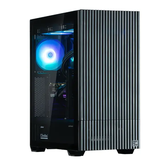 Computer case Zalman Computer case Z10 DS, without PSU, 2xUSB3.0, 1xUSB Type-C, 2x120mm, 1x120mm ARGB, TG Side Panel, ATX, Monitor, balck, 3 image