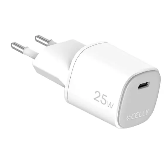 ადაპტერი Celly 25W GaN Wall charger White  - Primestore.ge