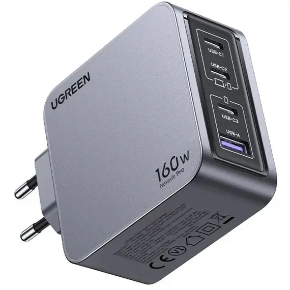 მობილურის დამტენი UGREEN X763 (25877) Nexode Pro, 160W, Type-C, USB, Grey , 2 image - Primestore.ge