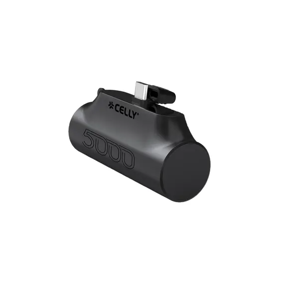 პორტატული დამტენი Celly USB-C Power Bank (5000mAh) Black  - Primestore.ge
