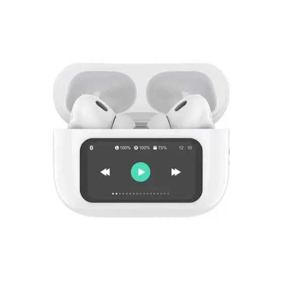 ყურსასმენი Celly SOUNDLED With ANC & ENC True Wireless Earphones with LED display White  - Primestore.ge