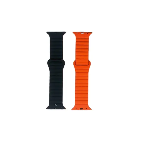 სმარტ საათის სამაჯური Celly Band WBANDMAG For Apple Watch Band 42/44/45mm Black/Orange , 2 image - Primestore.ge