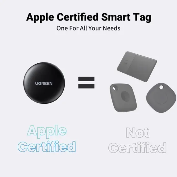 Bluetooth tracker UGREEN CM520 (60387), Apple Certified, Smart Bluetooth Finder, Black, 2 image