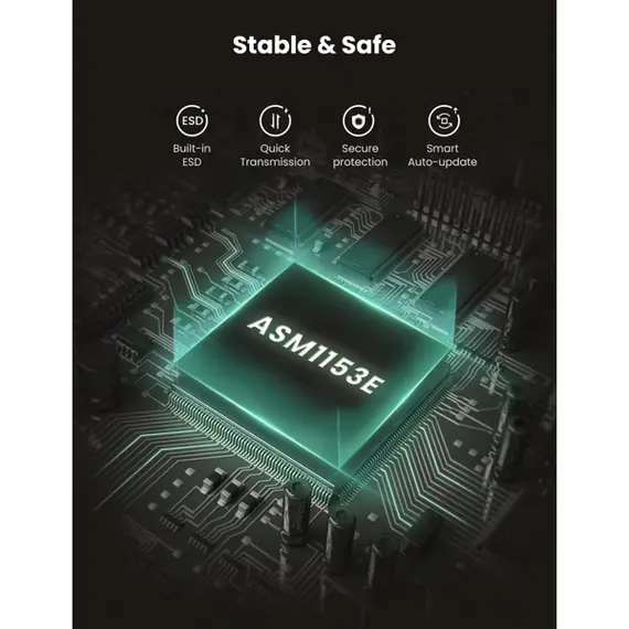 Type-C ადაპტერი UGREEN CM321 (70610), Type-C 3.0 to 2.5-Inch SATA Converter, 50cm, Black , 2 image - Primestore.ge
