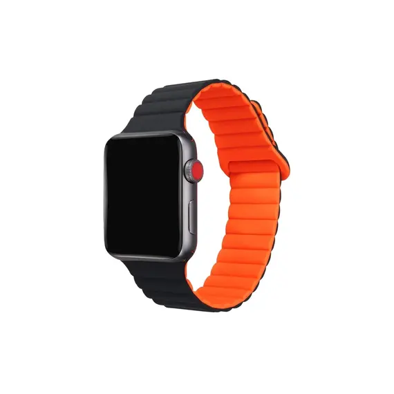 სმარტ საათის სამაჯური Celly Band WBANDMAG For Apple Watch Band 42/44/45mm Black/Orange  - Primestore.ge